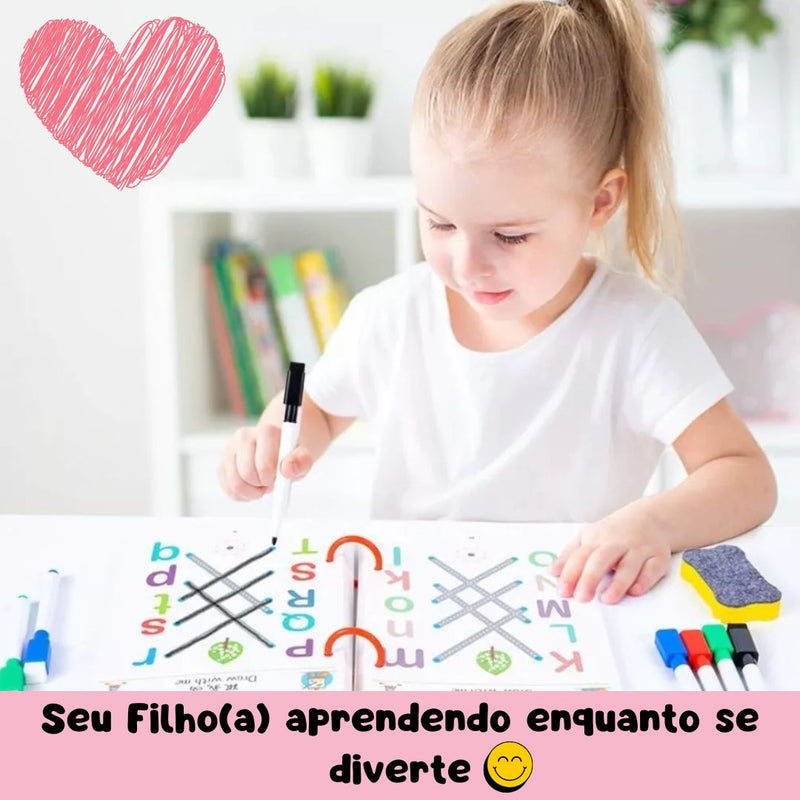 Caderno de traço e desenho infantil New Magic Book