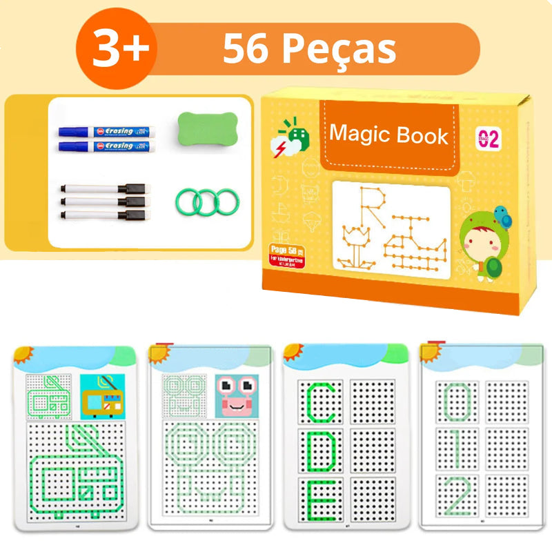 Caderno de traço e desenho infantil New Magic Book